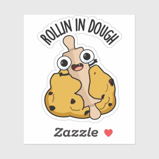 Rolling in deeg grappig bakken woordje sticker (Vel)