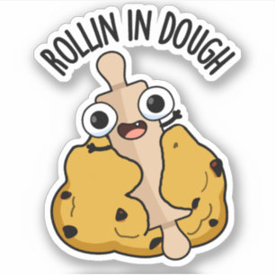 Rolling in deeg grappig bakken woordje sticker