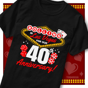 Rolling In Las Vegas 40ste Verjaardags Koppelreis T-shirt