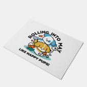 Rolling in mei als Happy Pups - Schattigee lenteho Deurmat (Schuin)