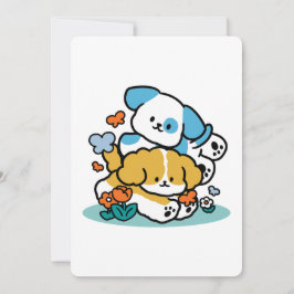 Rolling in mei als Happy Pups - Schattigee lenteho Feestdagenkaart