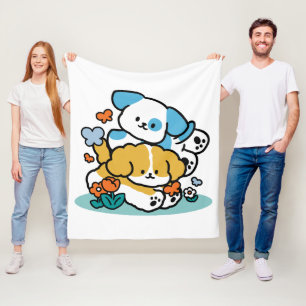 Rolling in mei als Happy Pups - Schattigee lenteho Fleece Deken