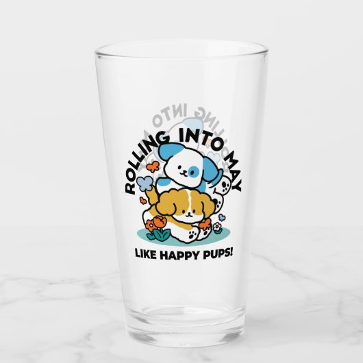 Rolling in mei als Happy Pups - Schattigee lenteho Glas (Voorkant)