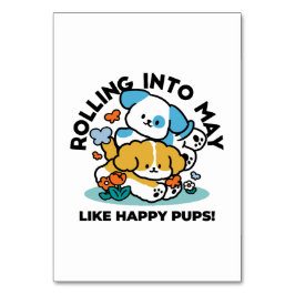 Rolling in mei als Happy Pups - Schattigee lenteho Kaart