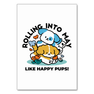 Rolling in mei als Happy Pups - Schattigee lenteho Kaart