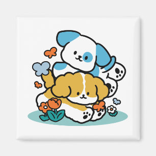 Rolling in mei als Happy Pups - Schattigee lenteho Magneet