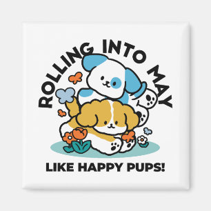 Rolling in mei als Happy Pups - Schattigee lenteho Magneet