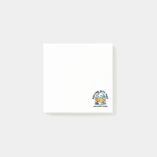 Rolling in mei als Happy Pups - Schattigee lenteho Post-it® Notes (Voorkant)