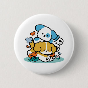 Rolling in mei als Happy Pups - Schattigee lenteho Ronde Button 5,7 Cm