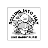 Rolling in mei als Happy Pups - Schattigee lenteho Rubberstempel (Afrduk)