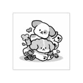 Rolling in mei als Happy Pups - Schattigee lenteho Rubberstempel (Afrduk)