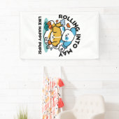 Rolling in mei als Happy Pups - Schattigee lenteho Spandoek (Insitu)