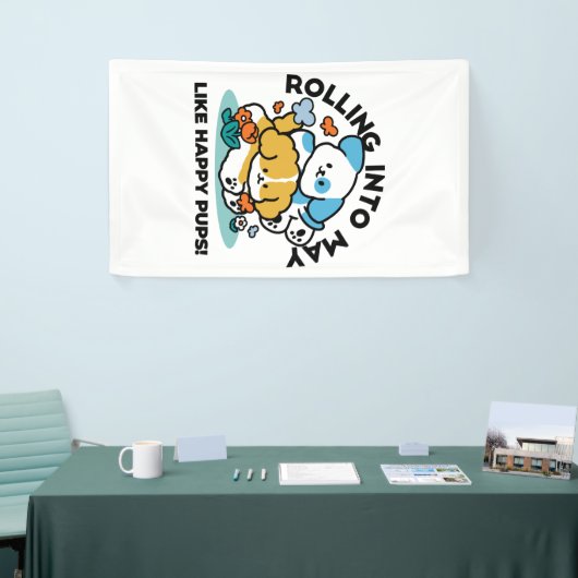 Rolling in mei als Happy Pups - Schattigee lenteho Spandoek (Beurs)