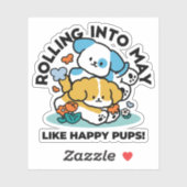 Rolling in mei als Happy Pups - Schattigee lenteho Sticker (Vel)