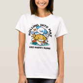 Rolling in mei als Happy Pups - Schattigee lenteho T-shirt (Voorkant)