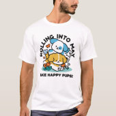Rolling in mei als Happy Pups - Schattigee lenteho T-shirt (Voorkant)