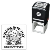 Rolling in mei als Happy Pups - Schattigee lenteho Zelfinktende Stempel (In situ)