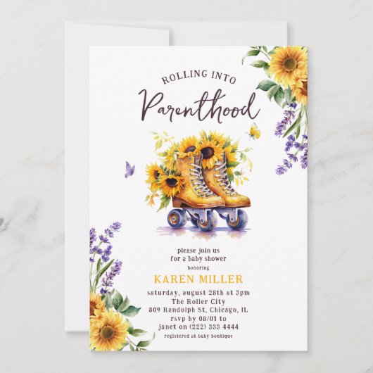 Rolling in ouderschap ' charme Baby shower Kaart (Voorkant)