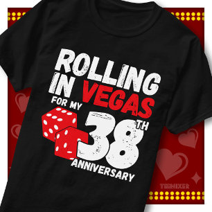 Rolling In Vegas 38ste verjaardag Funny Koppel T-shirt