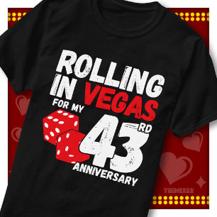 Rolling In Vegas 43e verjaardag Grappig stel T-shirt