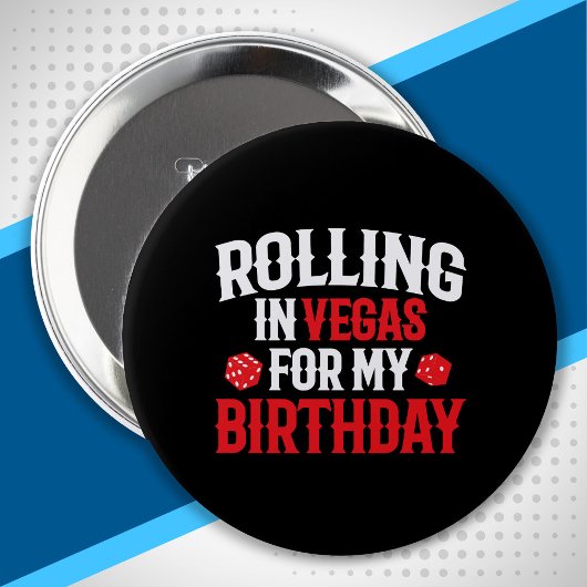 Rolling in Vegas - Las Vegas Birthday Squad Ronde Button 4,0 Cm