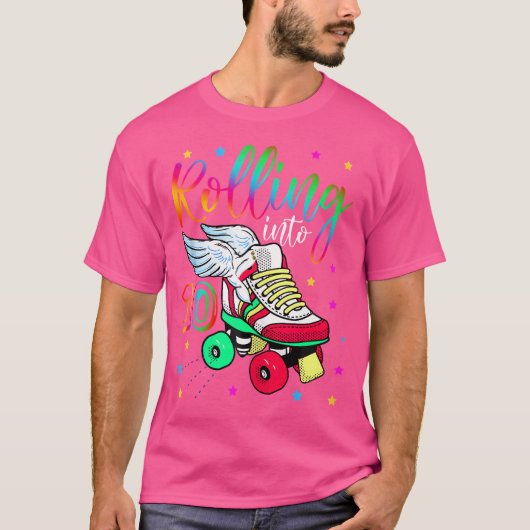 Rolling Into 10 Cool 10Th Birthday Roller Skating  T-shirt (Voorkant)