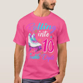 Rolling Into 10 Double Digits Roller Skates 10Th B T-shirt (Voorkant)