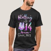 Rolling Into 14 Awesome Since 2009 14th Bday Rolle T-shirt (Voorkant)