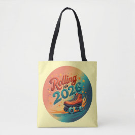 Rolling Into 2026 Retro Skate Tote Bag