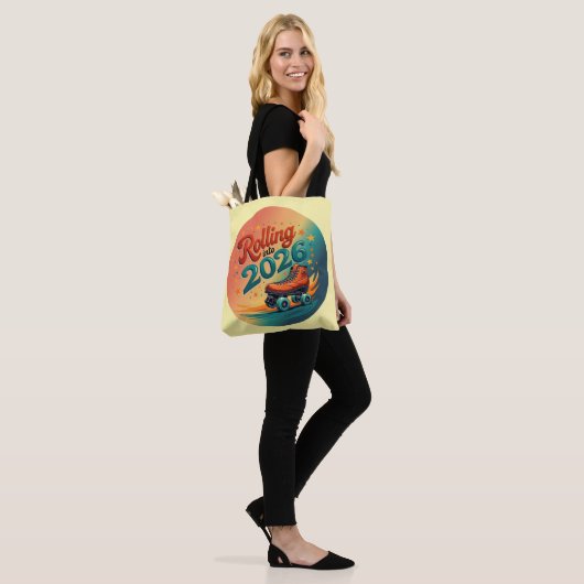 Rolling Into 2026 Retro Skate Tote Bag (Op model)