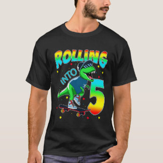 Rolling Into 5 jaar Lets Roll I m Turning 5 Schaat T-shirt