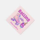 Rolling Into 6 - Schattigee Paarse Roller Schaats Servet (Hoek)