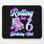 Rolling Into 6 Year Old Roller Skating 6th Birthda Muismat (Voorkant)