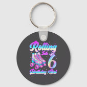 Rolling Into 6 Year Old Roller Skating 6th Birthda Sleutelhanger (Voorkant)