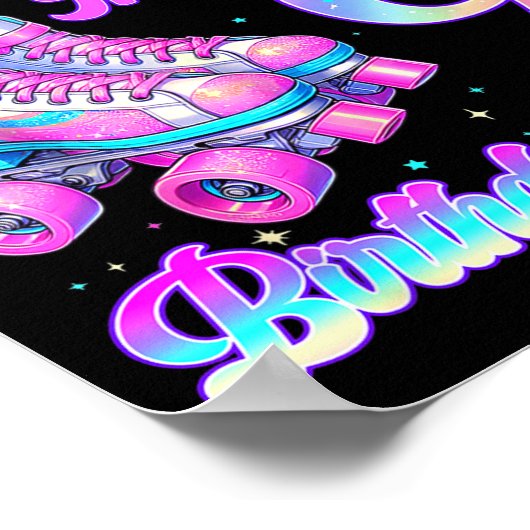 Rolling Into 9 Year Old Roller Skating 9th Birthda Poster (Hoek)