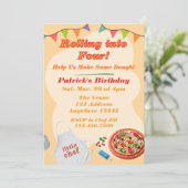Rolling into, Pizza Playdoh Birthday Kaart (Staand voorkant)