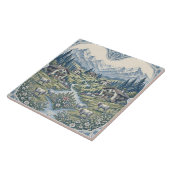Rolling Meadows Grazing Cow Rustic Cabin Mountains Tegeltje (Zijkant)