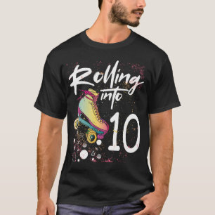 Rolling naar 10 rolschaatsen op zaterdag t-shirt
