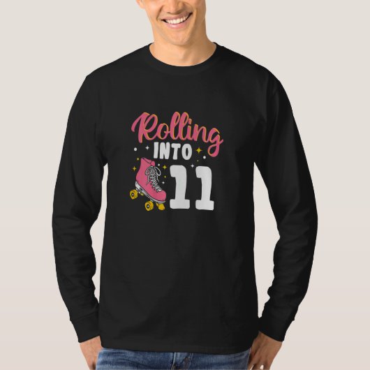 Rolling naar 11 Schaats met wielschroefdraad T-shirt (Voorkant)