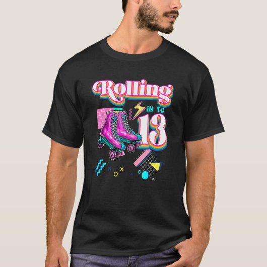 Rolling naar 13 Roller Schaats 13th Birthday Girl T-shirt (Voorkant)