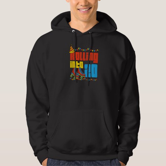 Rolling naar 20 Roller Schaats 20e verjaardag Part Hoodie (Voorkant)