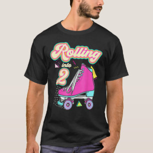 Rolling naar 2 jaar oud meisje 2e verjaardag Rolle T-shirt
