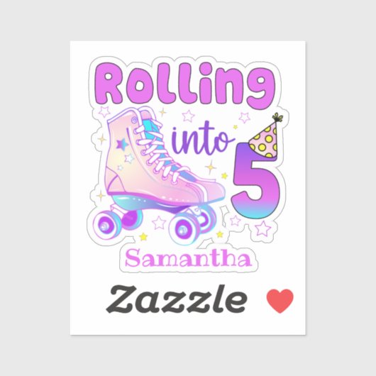 Rolling naar 5| De feestdag van de rolschaatser Sticker (Vel)