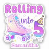 Rolling naar 5| De feestdag van de rolschaatser Sticker (Voorkant)