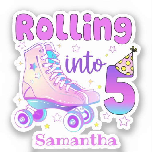 Rolling naar 5| De feestdag van de rolschaatser Sticker (Voorkant)