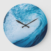 Rolling Ocean Wave in blauwe tinten Grote Klok (Voorkant)
