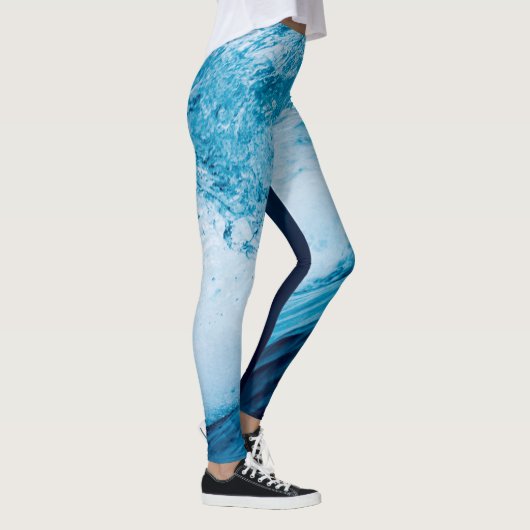 Rolling Ocean Wave in blauwe tinten Leggings (Rechts)