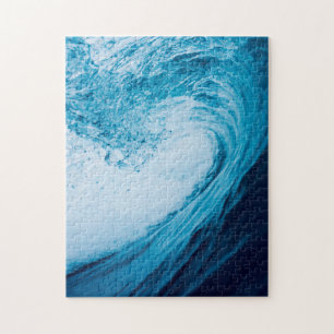 Rolling Ocean Wave in blauwe tinten Legpuzzel