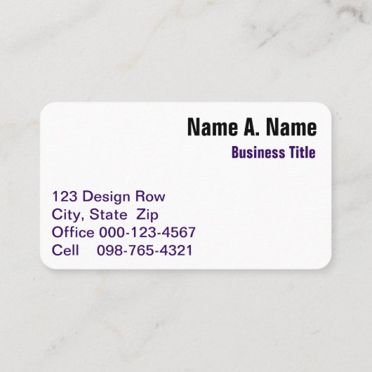 Rolling Paarse Visitekaartje (Achterkant)