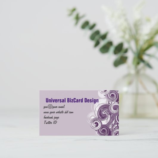 Rolling Paarse Visitekaartje (Staand voorkant)